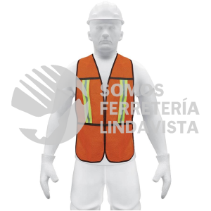 21025 CHS-200N CHALECO DE SEGURIDAD CON CINTAS REFLEJANTES NARANJA PRETUL