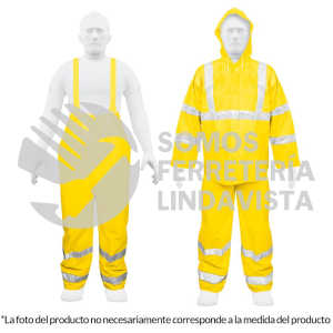 18416 TRA-REF-M CONJUNTO IMPERMEABLE DOBLE CAPA AMARILLO CON REFLEJANTE M TRUPER
