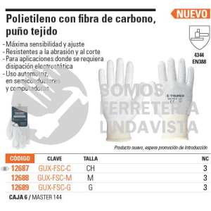 12688 GUX-FSC-M GUANTES DE FIBRA DE CARBONO MEDIANOS TRUPER
