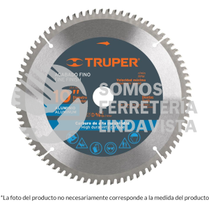 18313 ST-10100A DISCO SIERRA 10" PARA ALUMINIO 100 DIENTES CENTRO 5/8" TRUPER