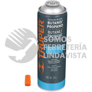 11915 GAS-275 LATA DE GAS CON VALVULA ROSCADA DE 275 G TRUPER