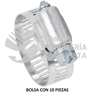 44236 AB-12 BOLSA CON 10 ABRAZADERAS REFORZADAS # 12 5/8 - 1-1/4" FIERO
