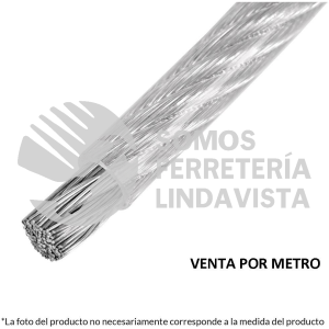 44219 CAB-1/8RX METRO DE CABLE RIGIDO 1/8" ACERO 7X7 RECUBIERTO PVC 75 M FIERO