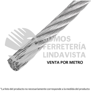 44211 CAB-1/8F METRO DE CABLE FLEXIBLE 1/8" DE ACERO 7X19 HILOS 75 M FIERO