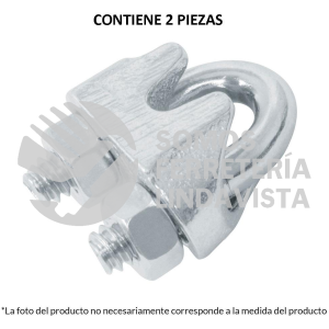 44083 NUDO-3/16 BLISTER CON 2 NUDOS (PERROS) DE HIERRO PARA CABLE DE 3/16" FIERO26958