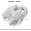 44084 NUDO-1/4 BLISTER CON 2 NUDOS (PERROS) DE HIERRO PARA CABLE DE 1/4" FIERO
