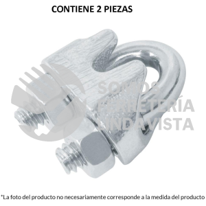 44084 NUDO-1/4 BLISTER CON 2 NUDOS (PERROS) DE HIERRO PARA CABLE DE 1/4" FIERO