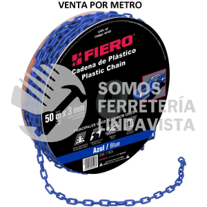 44163 CAPL-3Z METRO DE CADENA DE 3 MM DE PLASTICO AZUL CARRETE DE 50 M FIERO