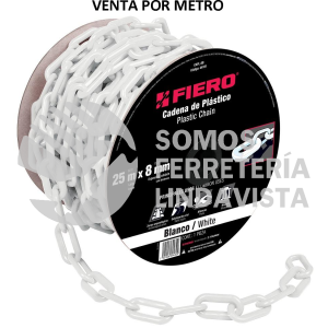 44181 CAPL-8B METRO DE CADENA DE 8 MM DE PLASTICO BLANCA CARRETE DE 25 M FIERO