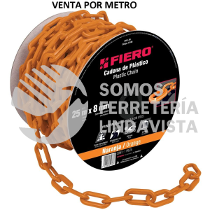 44185 CAPL-8A METRO DE CADENA DE 8 MM DE PLASTICO NARANJA CARRETE DE 25 M FIERO