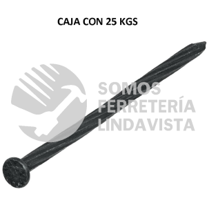 44849 CLCG-3-1/2N KILO DE CLAVO PARA CONCRETO 3-1/2" NEGRO CAJA DE 25 KG FIERO