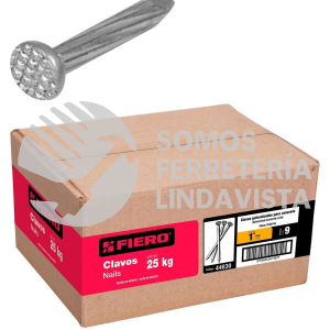 44830 CLCG-1G KILO DE CLAVO PARA CONCRETO 1" GALVANIZADO CAJA DE 25 KG FIERO