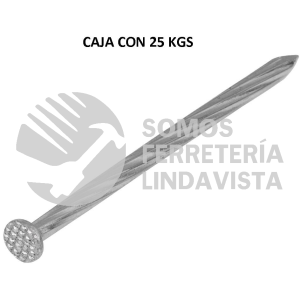 44835 CLCG-3-1/2G KILO DE CLAVO PARA CONCRETO 3-1/2" GALVANIZADO CAJA 25 KG FIERO