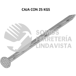 44836 CLCG-4G KILO DE CLAVO PARA CONCRETO 4" GALVANIZADO CAJA DE 25 KG FIERO
