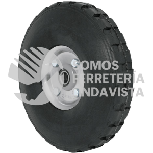 45035 RD-102 RUEDA DE HULE SOLIDO 10" PARA DIABLO DOBLE BALERO PRETUL