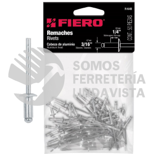 44529 R-64B BOLSA CON 50 REMACHES 3/16" X 1/4" DE ALUMINIO ALA 3/8" FIERO