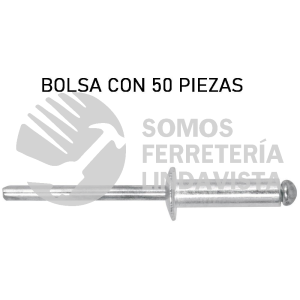 44530 R-66B BOLSA CON 50 REMACHES 3/16" X 3/8" DE ALUMINIO ALA 3/8" FIERO