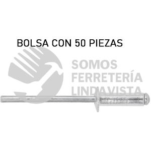 44526 R-56B BOLSA CON 50 REMACHES 5/32" X 3/8" DE ALUMINIO ALA 5/16" FIERO