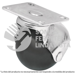 44390 RO-40P RODAJA ESFERICA 40 MM CON PLACA FIERO