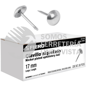 44900 CLV-17N CAJA CON 500 CLAVILLOS NIQUELADOS DE 17 MM FIERO