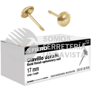 44901 CLV-17D CAJA CON 500 CLAVILLOS DORADOS DE 17 MM FIERO