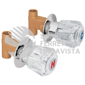 49250 E-652A JUEGO 2 LLAVES EMPOTRAR REGADERA SOLDABLES ACRILICOBASIC FOSET