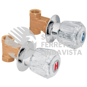 49252 E-052A JUEGO 2 LLAVES EMPOTRAR REGADERA ROSCABLES ACRILICOBASIC FOSET