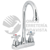 49690 AQM-61 MEZCLADORA CROMO 4" PARA LAVABO CUELLO BAR CRUCETA AQUA FOSET