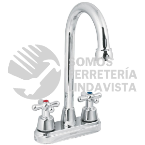 49690 AQM-61 MEZCLADORA CROMO 4" PARA LAVABO CUELLO BAR CRUCETA AQUA FOSET