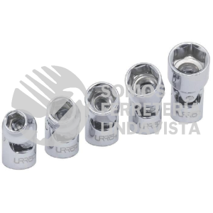 4700J JUEGO DE DADOS FLEXIBLES CUADRO DE 1/4", 6 PUNTAS, EN PULGADAS, EN RIEL, 5 PIEZAS URREA