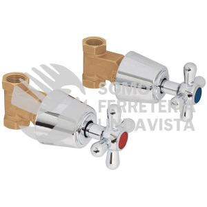 49796 AQE-061 JUEGO 2 LLAVES DE EMPOTRAR ROSCABLES TIPO CRUCETA AQUA FOSET