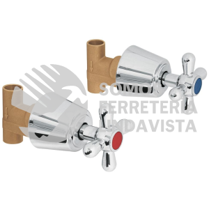 49798 AQE-661 JUEGO 2 LLAVES DE EMPOTRAR SOLDABLE TIPO CRUCETA AQUA FOSET
