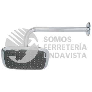 49452 R-511 REGADERA CUADRADA PLATO ANCHO 8" BRAZO INOX A MURO AERO FOSET