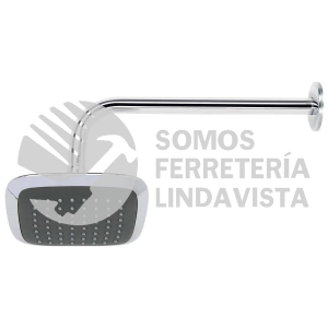 49451 R-510 REGADERA CUADRADA PLATO ANCHO 6" BRAZO INOX A MURO AERO FOSET