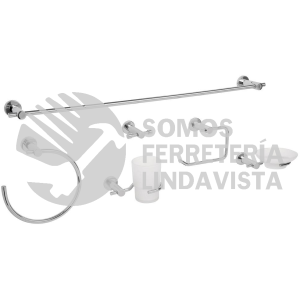 49681 ELA-7000 JUEGO DE 6 ACCESORIOS PARA BAÑO ACABADO CROMO FOSET ELEMENT