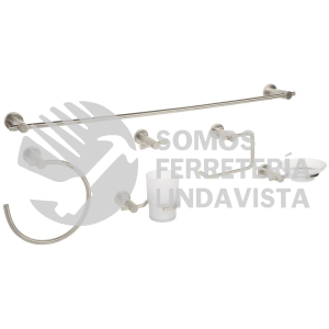 49682 ELA-7000N JUEGO DE 6 ACCESORIOS PARA BAÑO ACABADO SATIN FOSET ELEMENT