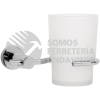 49668 ELA-71 PORTAVASO CEPILLERO CROMO CON VASO DE VIDRIO FOSET ELEMENT