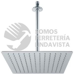 45775 R-312 REGADERA CROMO 12" PLATO CUADRADO DELGADO CON BRAZO RIVIERA FOSET