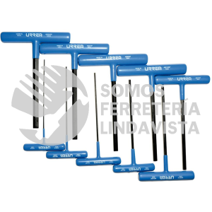 4965GPM JUEGO DE 10 LLAVES HEXAGONALES CORTAS TIPO "T" ERGONOMICAS, METRICAS URREA