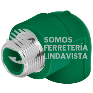 49855 CV-511 CODO 90 GRADOS PPR DE 1/2" MACHO CON INSERTO METALICO FOSET