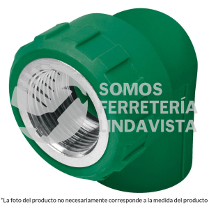 49863 CV-503 CODO 90 GRADOS PPR DE 1" HEMBRA CON INSERTO METALICO FOSET