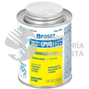 49568 PCPVC-250 CEMENTO PARA CPVC EN BOTE DE 250 ML BAJA PRESION FOSET