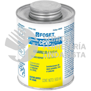 49569 PCPVC-500 CEMENTO PARA CPVC EN BOTE DE 500 ML BAJA PRESION FOSET