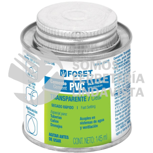 49562 PPVC-145 CEMENTO PARA PVC EN BOTE DE 145 ML BAJA PRESION FOSET