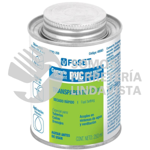 49563 PPVC-250 CEMENTO PARA PVC EN BOTE DE 250 ML BAJA PRESION FOSET