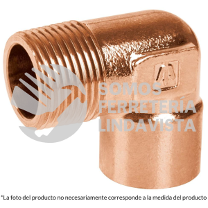 49649 CC-513 CODO 90GRADOS DE COBRE ROSCA EXTERIOR 1" FOSET