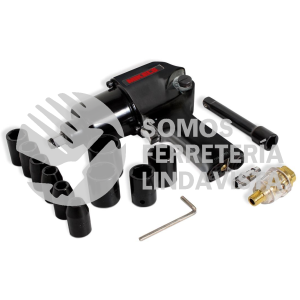 PIN-734H PISTOLA DE IMPACTO NEUMATICA 1/2" 529 LB/FT CON 10 DADOS MIKELS