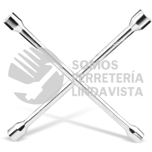CC-2 LLAVE DE CRUZ CROMADA 14" 13/16"-3/4"-17MM-7/8" MIKELS