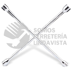 CC-1 LLAVE DE CRUZ CROMADA 18" 13/16"-3/4"-17MM-7/8" MIKELS