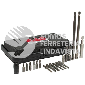 61919 JUEGO DE PUNTAS Y ACCESORIOS CUADRO DE 1/4", 19 PIEZAS URREA